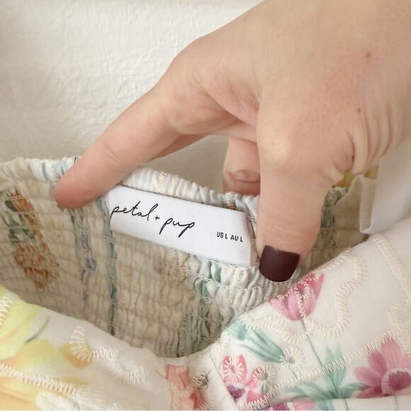 NWOT Petal & Pup Kara Two Piece Floral Eyelet Skirt Top Set Sz L - Picture 7 of 13